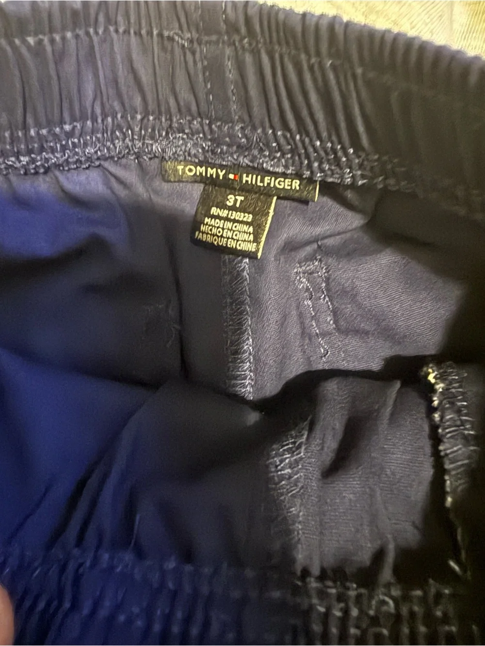 Tommy Hilfiger Navy Shorts with Cream Tank (Red & Blue Trim)